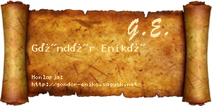 Göndör Enikő névjegykártya